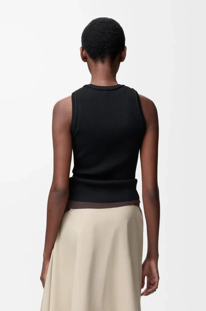 Anagram tank top in stretch viscose Black