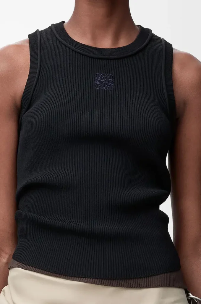 Anagram tank top in stretch viscose Black
