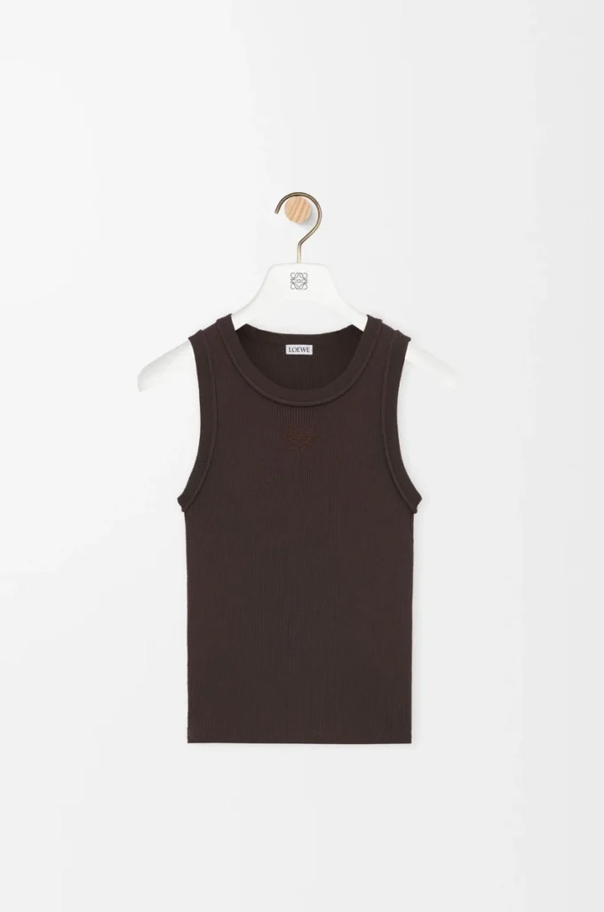 Anagram tank top in stretch viscose Brown
