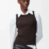 Anagram tank top in stretch viscose Brown