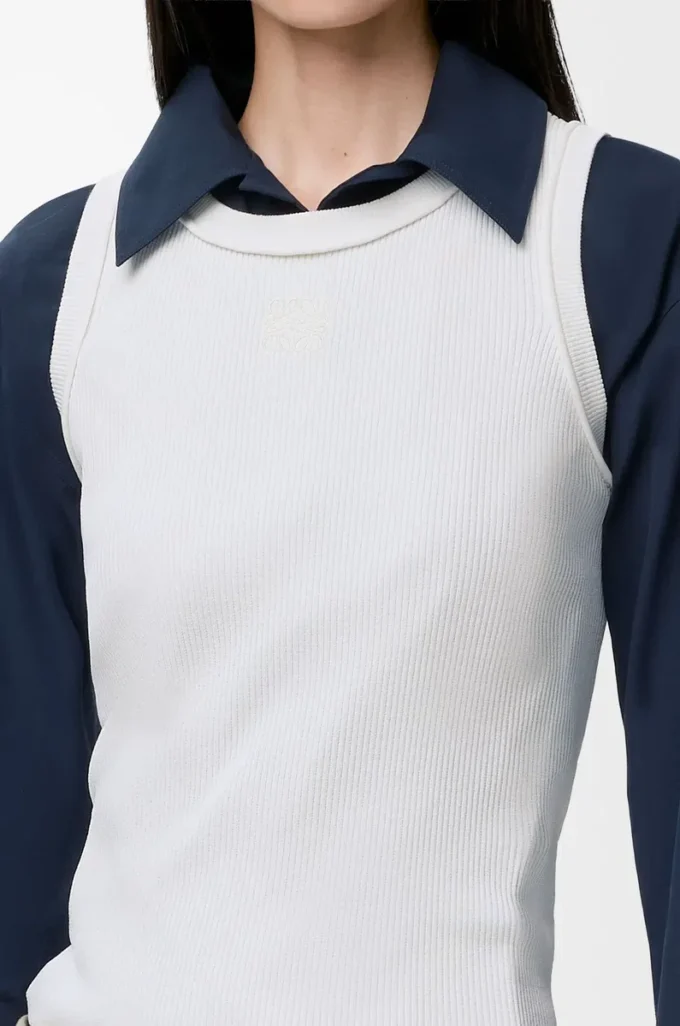 Anagram tank top in stretch viscose White