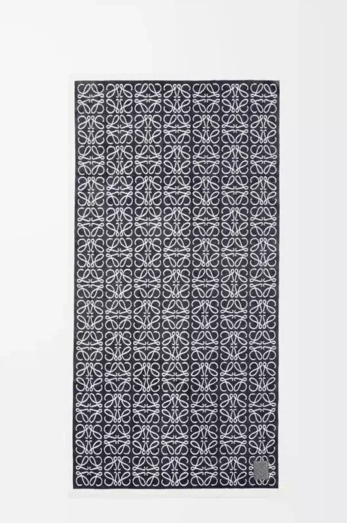 Anagram towel in cotton Navy Blue Anagram towel in cotton Navy Blue