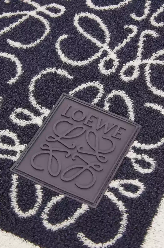Anagram towel in cotton Navy Blue Anagram towel in cotton Navy Blue