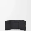 Anagram trifold wallet in pebble grained calfskin Black/Gold