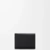 Anagram trifold wallet in pebble grained calfskin Black/Gold