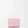 Anagram trifold wallet in pebble grained calfskin Blossom