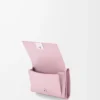 Anagram trifold wallet in pebble grained calfskin Blossom