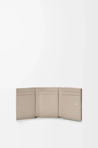 Anagram trifold wallet in pebble grained calfskin Clay