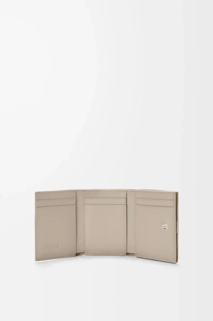 Anagram trifold wallet in pebble grained calfskin Clay