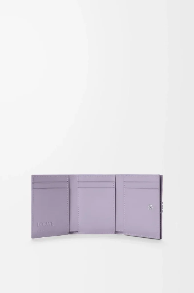 Anagram trifold wallet in pebble grained calfskin Dirty Mauve Anagram trifold wallet in pebble grained calfskin Dirty Mauve