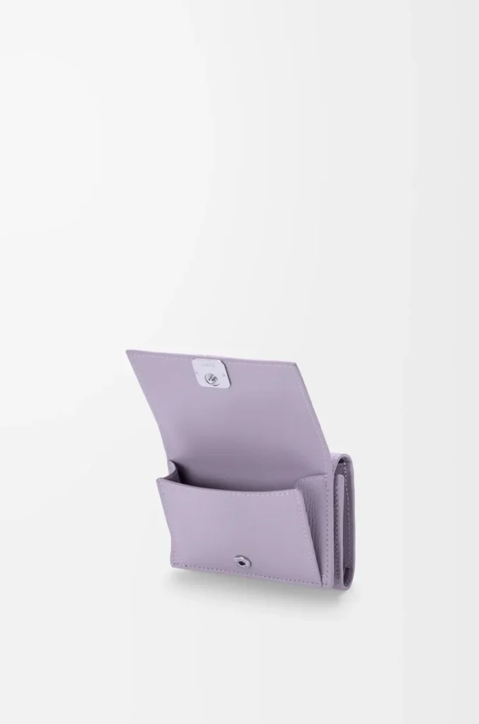 Anagram trifold wallet in pebble grained calfskin Dirty Mauve Anagram trifold wallet in pebble grained calfskin Dirty Mauve
