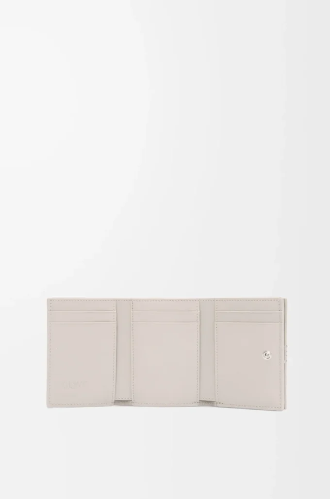 Anagram trifold wallet in pebble grained calfskin Light Ghost Anagram trifold wallet in pebble grained calfskin Light Ghost