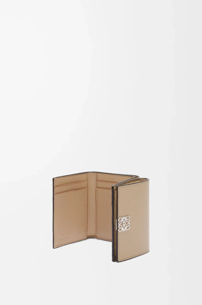 Anagram trifold wallet in pebble grained calfskin Sand Anagram trifold wallet in pebble grained calfskin Sand