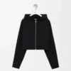 Anagram zip-up hoodie in wool Black Anagram zip-up hoodie in wool Black