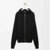 Anagram zip-up hoodie in wool Black Anagram zip-up hoodie in wool Black