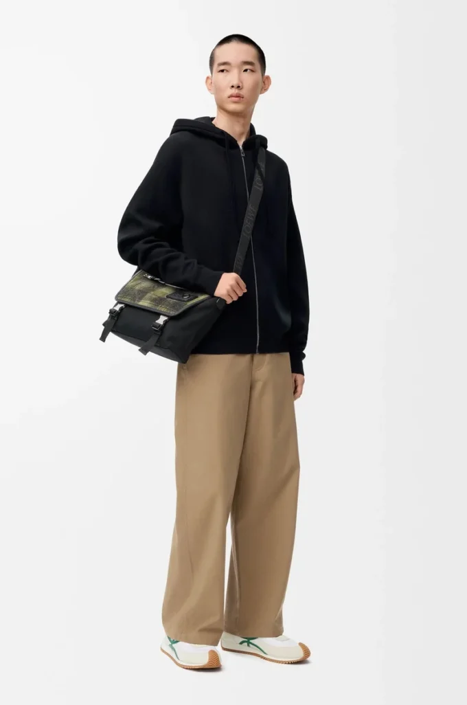 Anagram zip-up hoodie in wool Black Anagram zip-up hoodie in wool Black