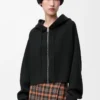 Anagram zip-up hoodie in wool Black Anagram zip-up hoodie in wool Black