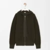 Anagram zip-up hoodie in wool Khaki Green Anagram zip-up hoodie in wool Khaki Green