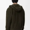 Anagram zip-up hoodie in wool Khaki Green Anagram zip-up hoodie in wool Khaki Green