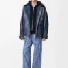 Anagram zip-up hoodie in wool Navy Blue Anagram zip-up hoodie in wool Navy Blue