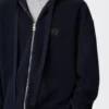 Anagram zip-up hoodie in wool Navy Blue Anagram zip-up hoodie in wool Navy Blue