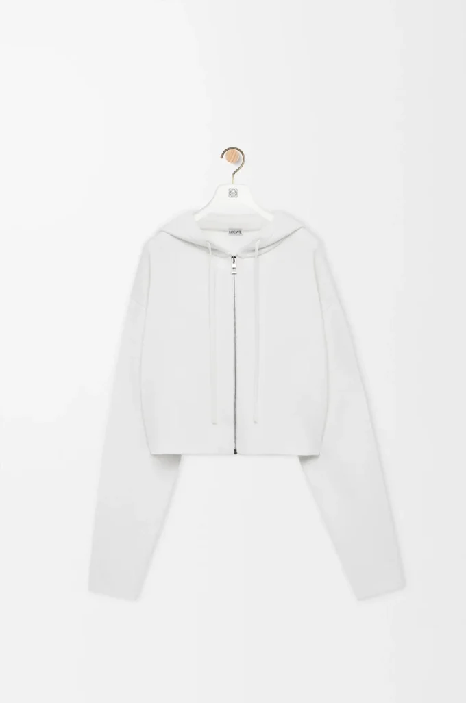Anagram zip-up hoodie in wool White Anagram zip-up hoodie in wool White