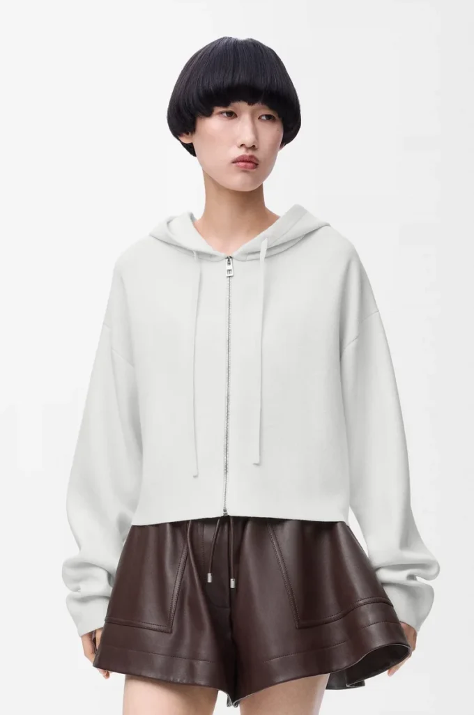 Anagram zip-up hoodie in wool White Anagram zip-up hoodie in wool White