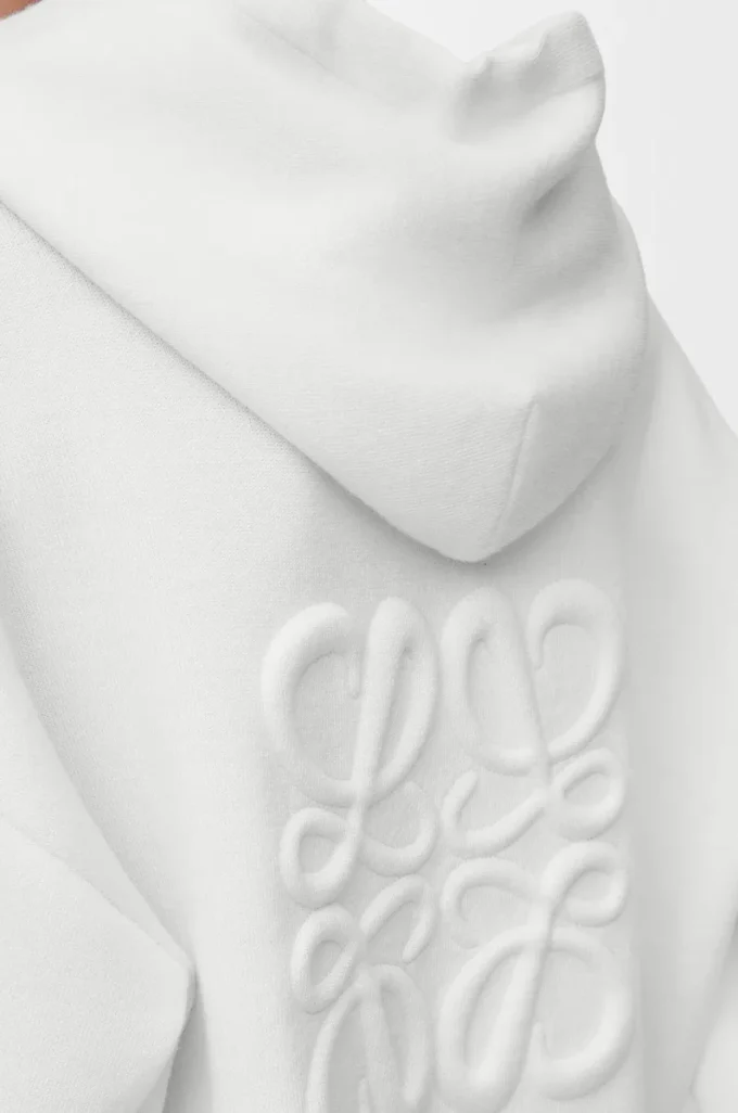 Anagram zip-up hoodie in wool White Anagram zip-up hoodie in wool White