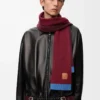 Asymmetric scarf in wool Green/Red/Multicolor Asymmetric scarf in wool Green/Red/Multicolor