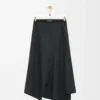 Asymmetric skirt in wool and cashmere Charcoal Melange Asymmetric skirt in wool and cashmere Charcoal Melange