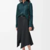 Asymmetric skirt in wool and cashmere Charcoal Melange Asymmetric skirt in wool and cashmere Charcoal Melange
