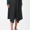 Asymmetric skirt in wool and cashmere Charcoal Melange Asymmetric skirt in wool and cashmere Charcoal Melange