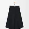 Asymmetric skirt in wool Black Asymmetric skirt in wool Black