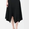 Asymmetric skirt in wool Black Asymmetric skirt in wool Black
