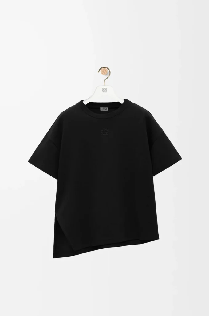 Asymmetric t-shirt in cotton blend Black Asymmetric t-shirt in cotton blend Black