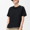 Asymmetric t-shirt in cotton blend Black Asymmetric t-shirt in cotton blend Black