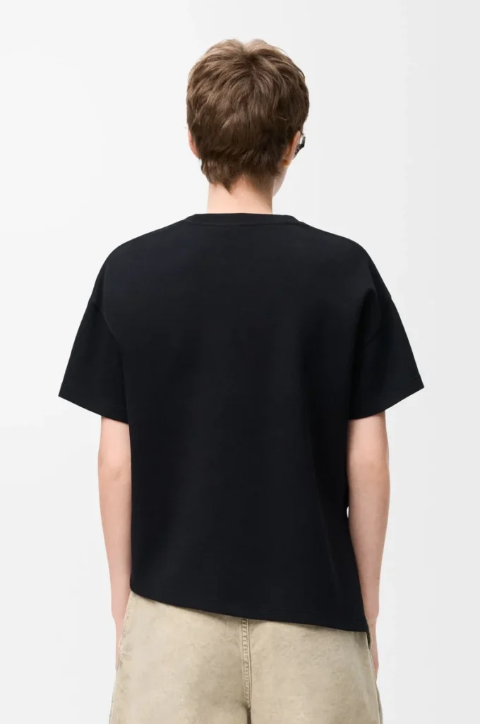 Asymmetric t-shirt in cotton blend Black Asymmetric t-shirt in cotton blend Black