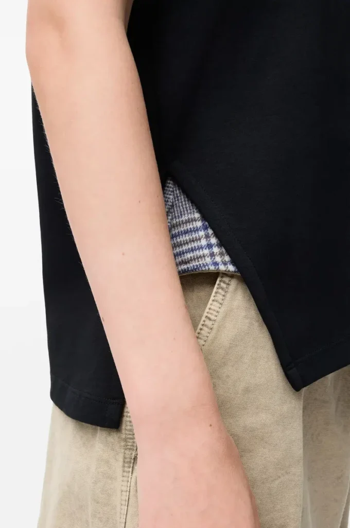 Asymmetric t-shirt in cotton blend Black Asymmetric t-shirt in cotton blend Black