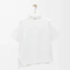 Asymmetric t-shirt in cotton blend White Asymmetric t-shirt in cotton blend White