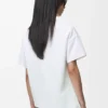Asymmetric t-shirt in cotton blend White Asymmetric t-shirt in cotton blend White