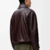 Aviator jacket in deerskin Oxblood Aviator jacket in deerskin Oxblood