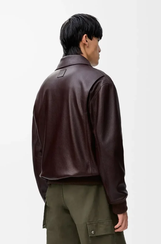 Aviator jacket in deerskin Oxblood Aviator jacket in deerskin Oxblood