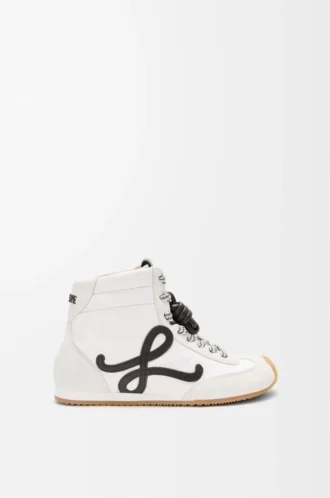 Ballet Runner 2.0 high-top in nylon and calfskin White/Black