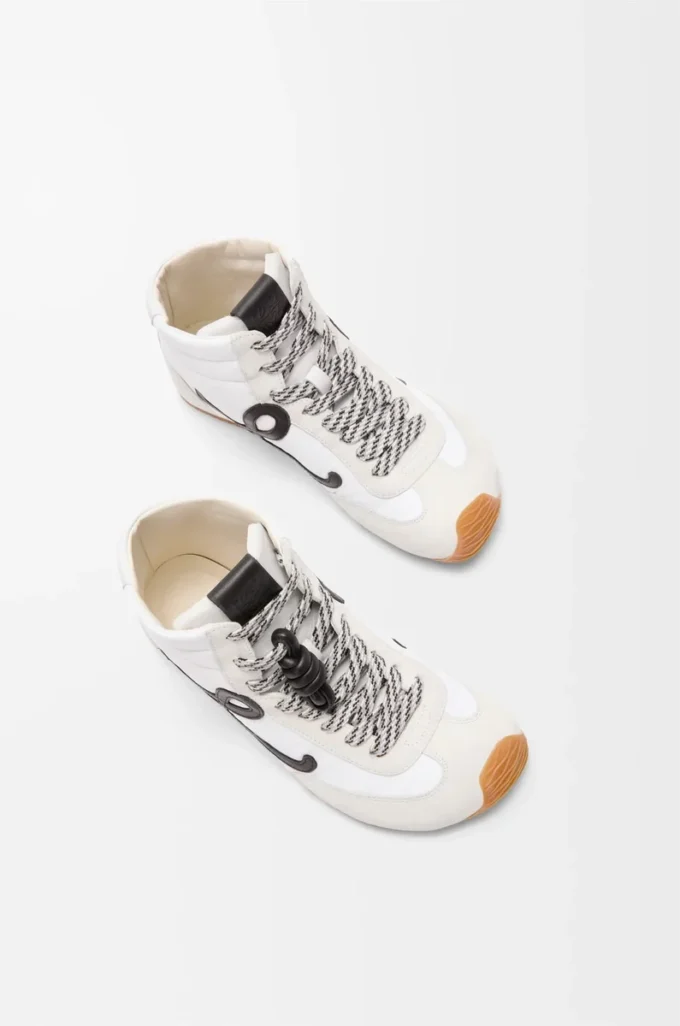 Ballet Runner 2.0 high-top in nylon and calfskin White/Black Ballet Runner 2.0 high-top in nylon and calfskin White/Black