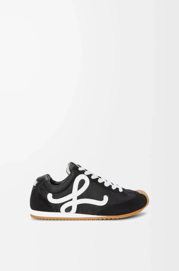 Ballet Runner 2.0 in nylon and calfskin Black/White Ballet Runner 2.0 in nylon and calfskin Black/White
