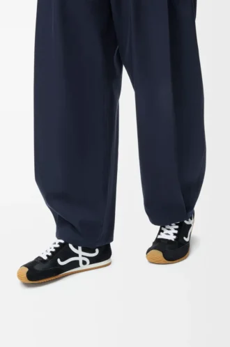 Ballet Runner 2.0 in nylon and calfskin Black/White