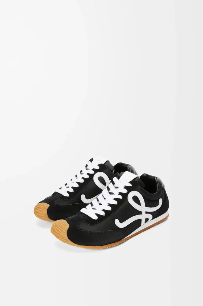 Ballet Runner 2.0 in nylon and calfskin Black/White Ballet Runner 2.0 in nylon and calfskin Black/White