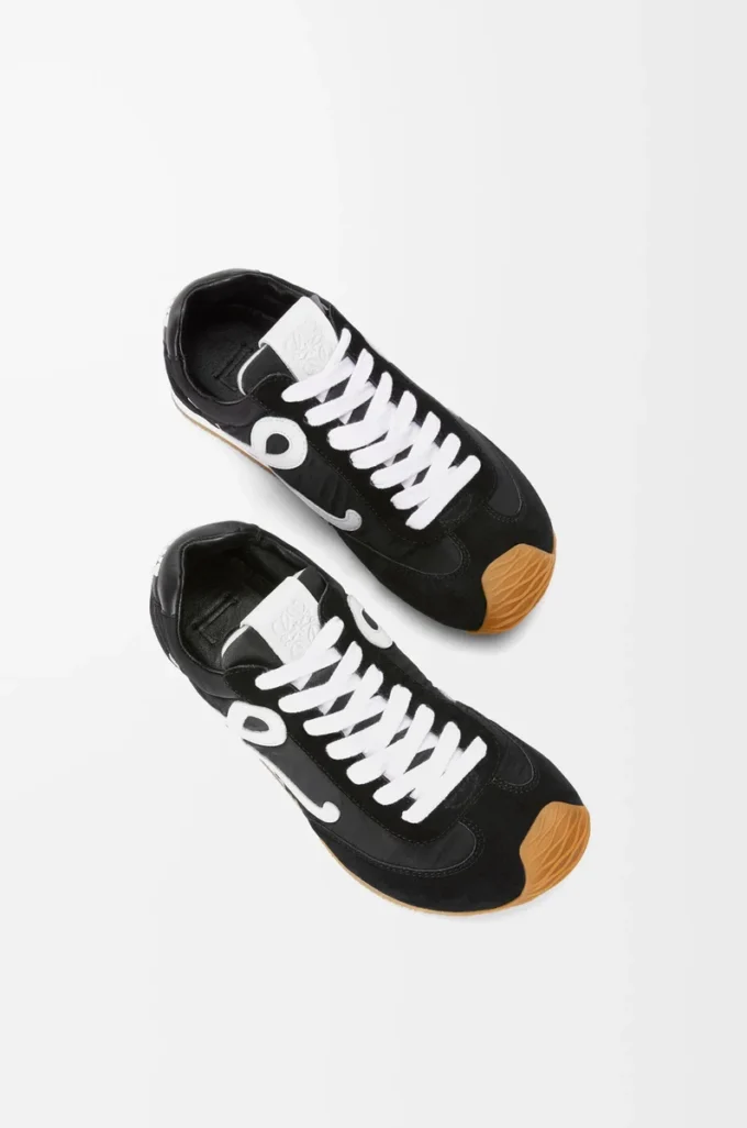 Ballet Runner 2.0 in nylon and calfskin Black/White Ballet Runner 2.0 in nylon and calfskin Black/White