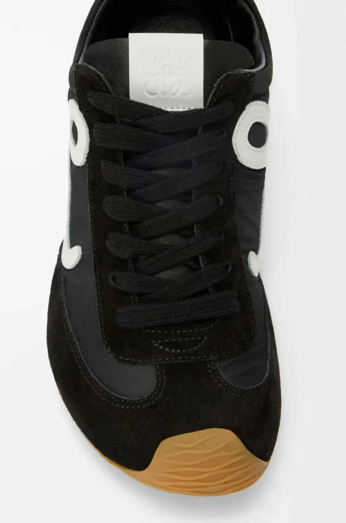Ballet Runner 2.0 in nylon and calfskin Black/White Ballet Runner 2.0 in nylon and calfskin Black/White