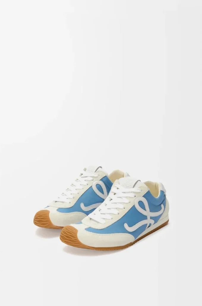 Ballet Runner 2.0 in nylon and calfskin Blue/White/Soft White Ballet Runner 2.0 in nylon and calfskin Blue/White/Soft White